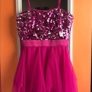 Pink strapless party dress